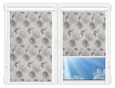 Кассетные рулонные шторы UNI Сиена бело-серый цена. Купить в «Мастерская Жалюзи»